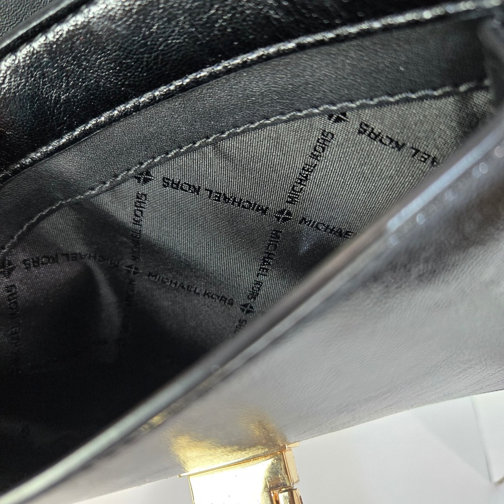 Michael Kors Satchel Small Black Leather Gold Hardware Top Handle Bag - Picture 9 of 9